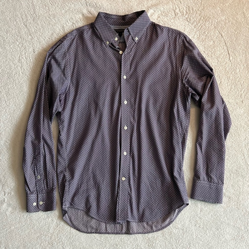men’s banana republic patterned button down - Picture 2 of 5